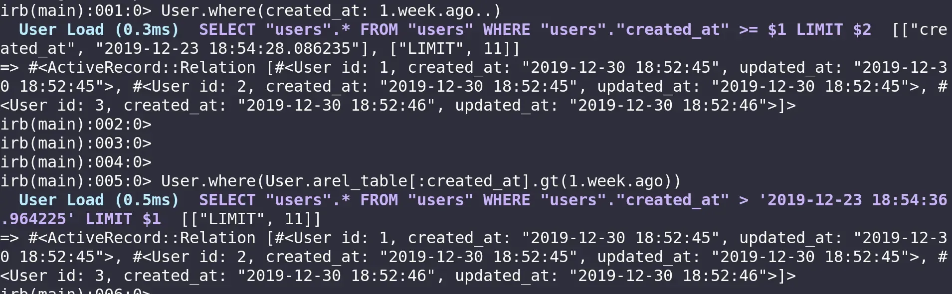 Example of Active Record and the Rails Console in action